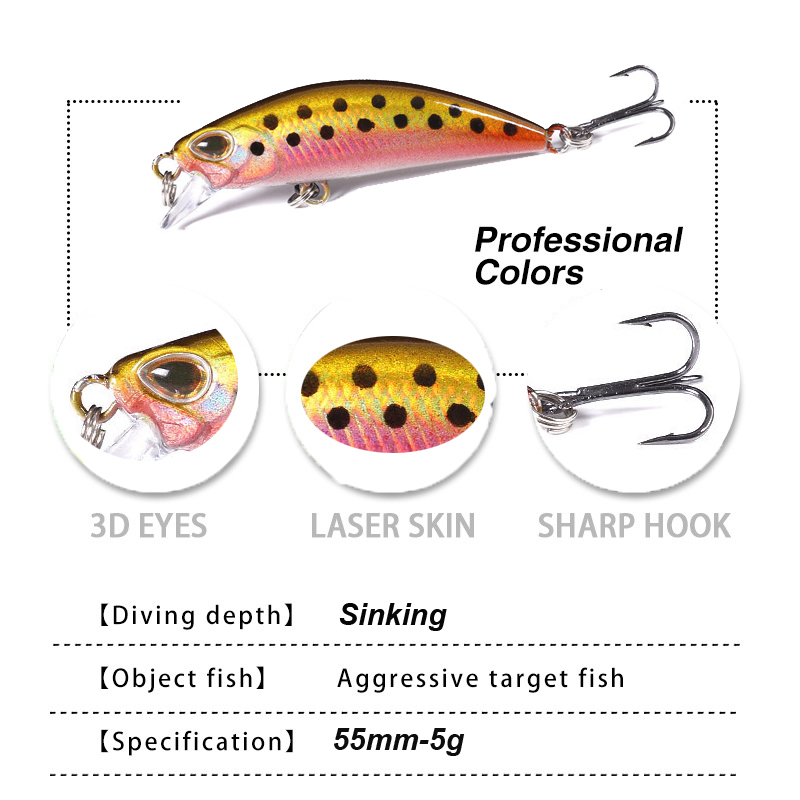 WESTBASS 1PX 마이크로 미노우 루어 55mm- - Fishing Lure Crankbait 리뷰 및 가격