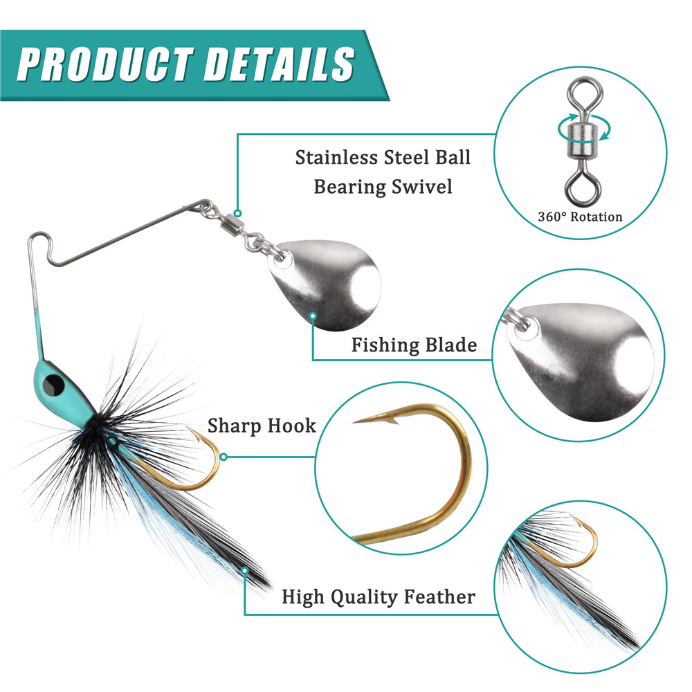 6개/12개 스피너 베이트 배스 낚시 루어 메탈 지그  - Fishing Lure Spinner 리뷰 및 가격