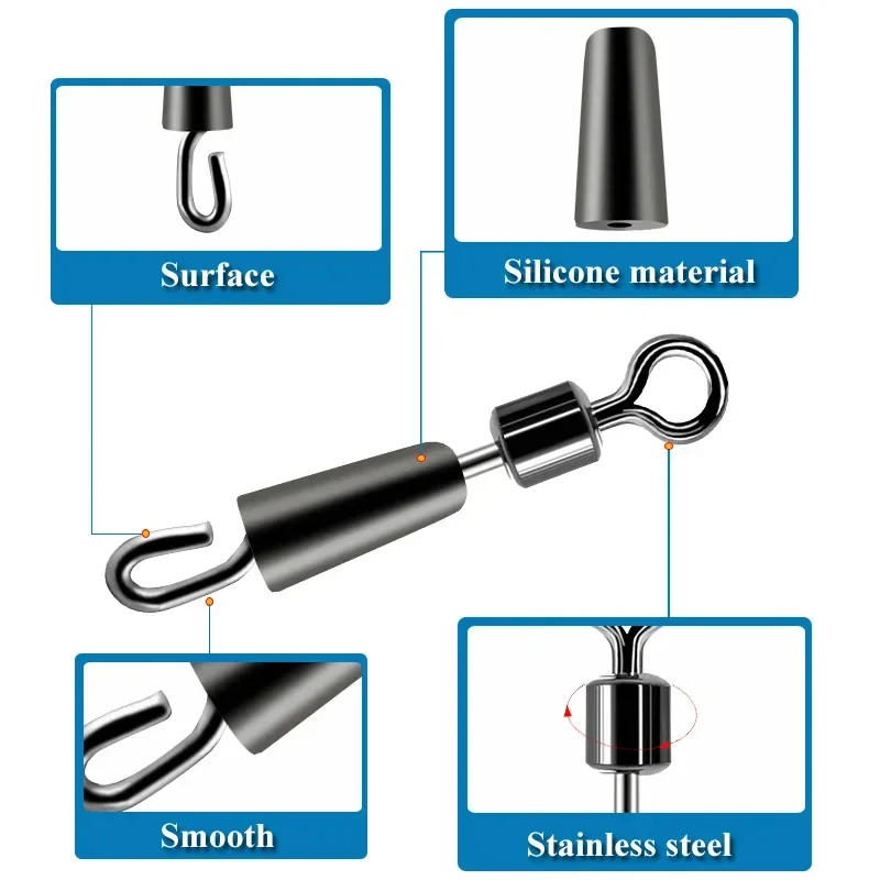 30-90개 베어링 스위블 낚시 커넥터 스테인레스 스틸 - Fishing Lure Accessories 리뷰 및 가격