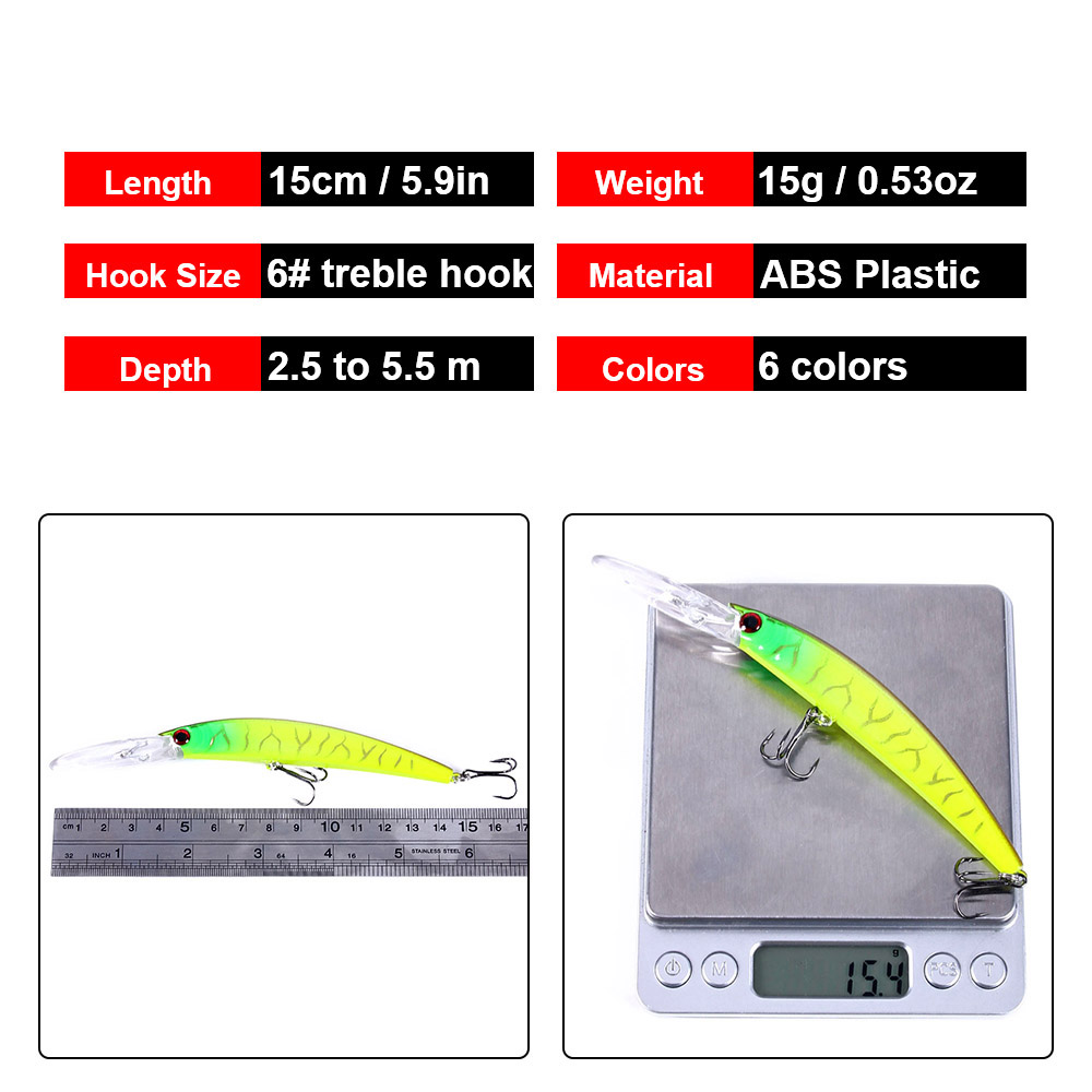 1PCS 15cm 15g 딥 다이빙 저크베이트 인공 하 - Fishing Lure Crankbait 리뷰 및 가격