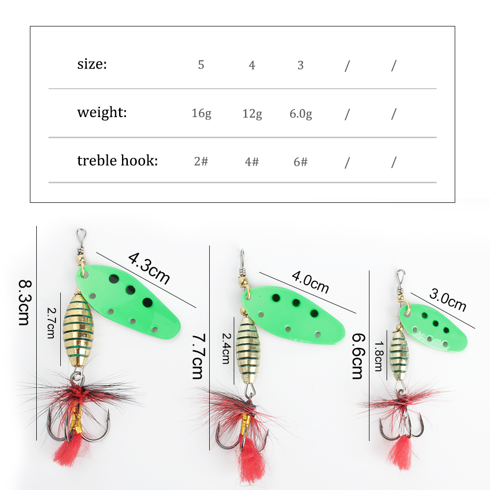 FISH KING 스피너 미끼 6g 12g 16g 회전 - Fishing Lure Spoon 리뷰 및 가격