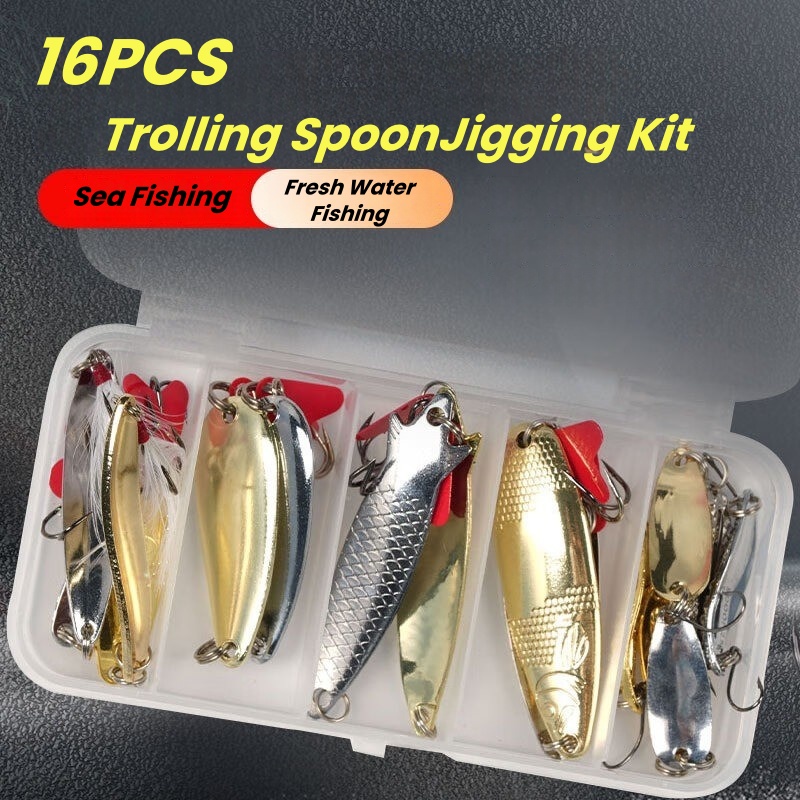 낚시 루어 키트 16종 세트 트롤링 지깅 루어 금속 스 - Fishing Lure Swimbait 리뷰 및 가격